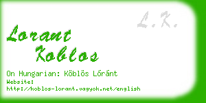 lorant koblos business card